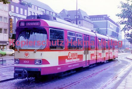 Krefeld Straßenbahn - Ostwall - Linie 76 Wagen Nr. 3043 - Bild 2