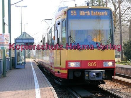 Karlsruhe Straßenbahn - Wörth - Haltestelle Wörth-Bürgerpark - AVG - S5 Wagen Nr. 805 - Bild 1