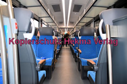 Ludwigshafen Eisenbahn - Hbf. Ludwigshafen Gleis 5 - Werbefahrt Wasserstoffzug Alstom - Coradia iLint - Zug 654 602 - Innenansicht
