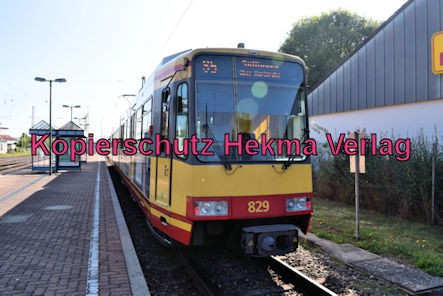 Karlsruhe Straßenbahn - Haltestelle Wörth Alte Bahnmeisterei - S5 Wagen 829
