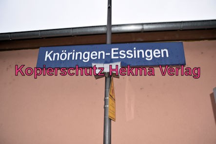 Knöringen-Essingen Eisenbahn - Bahnhof - Bahnhofsschild