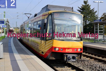 Karlsruhe Straßenbahn - Straßenbahn Wörth - Haltestelle Zügelstraße - S51 Zug 849