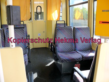 Karlsruhe Straßenbahn - Straßenbahn Wörth - Haltestelle Badepark (Endstation) - S5 Wagen 869 - Innenansicht
