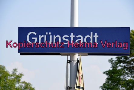 Grünstadt Eisenbahn - Grünstadt Bahnhof - Bahnhofsschild