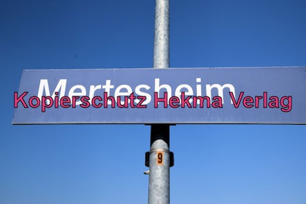Mertesheim Pfalz Eisenbahn - Bahnhaltepunkt Mertesheim - Bahnhofsschild