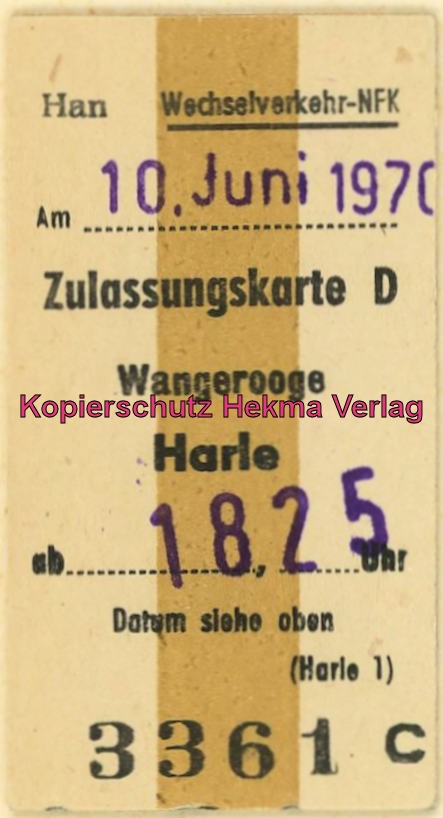 Wangerooge Inselbahn - Fahrkarte