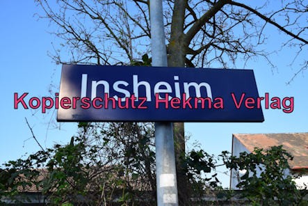 Insheim (Pfalz) - Insheim Bahnhof - Bahnhofsschild