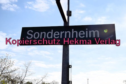 Eisenbahn Sondernheim - Bahnhof Sondernheim - Bahnhofsschild