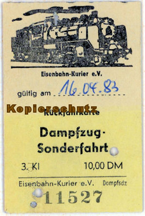 Sonderfahrt Meckesheim-Aglasterhausen - Fahrkarte