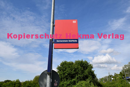 Germersheim Eisenbahn - Bahnhaltepunkt Germersheim Süd/Nolte - Bahnhofsschild