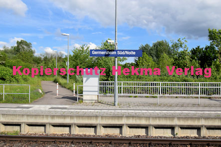 Germersheim Eisenbahn - Bahnhaltepunkt Germersheim Süd/Nolte - Bahnhofsschild