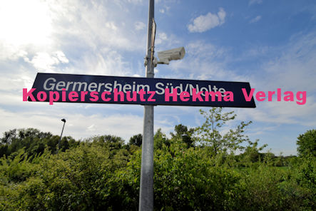 Germersheim Eisenbahn - Bahnhaltepunkt Germersheim Süd/Nolte - Bahnhofsschild