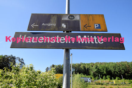 Hauenstein Mitte - Eisenbahn - Bahnhaltepunkt Bahnhofsschild