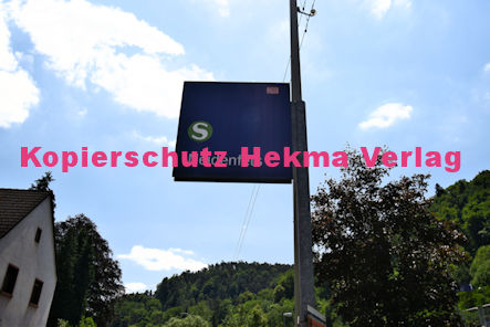 Neidenfels Pfalz Eisenbahn - Bahnhaltepunkt - Bahnhofsschild