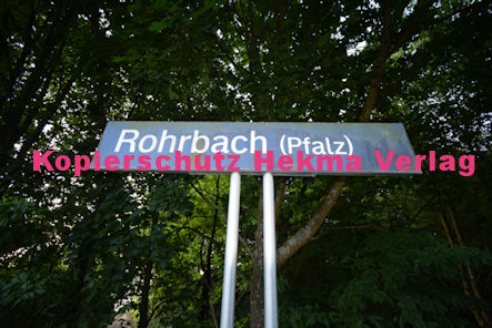 Rohrbach (Pfalz) Eisenbahn - Rohrbach - Bahnhofsschild