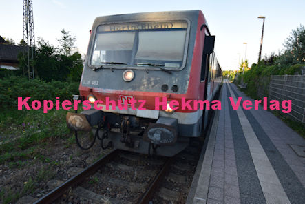 Hagenbach (Pfalz) Eisenbahn - Bahnhaltepunkt - RB 52 Wagen 628 453