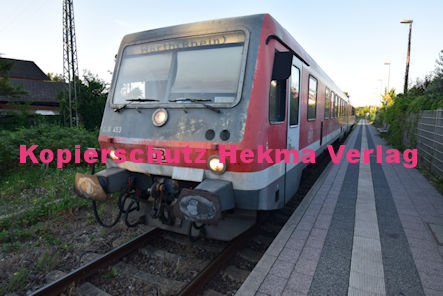 Hagenbach (Pfalz) Eisenbahn - Bahnhaltepunkt - RB 52 Wagen 628 453