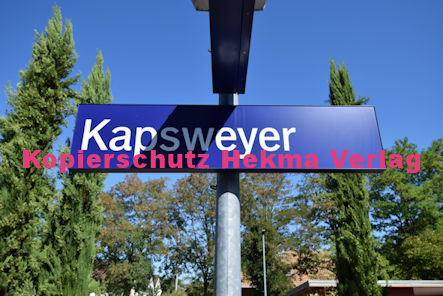 Kapsweyer (Pfalz) Eisenbahn - Bahnhaltepunkt Kapsweyer - Bahnhofsschild