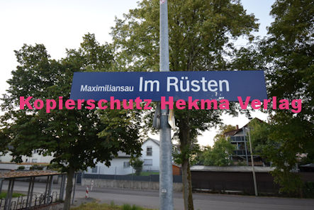 Maximiliansau Eisenbahn - Haltestelle Im Rüsten - Bahnhaltepunkt - Bahnhofsschild
