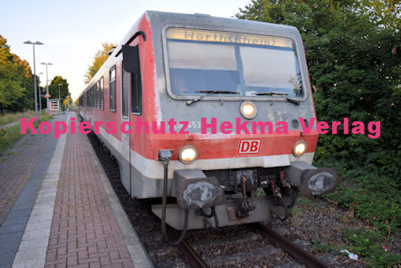 Maximiliansau Eisenbahn - Haltestelle Im Rüsten - Bahnhaltepunkt - RB 52 Wagen 628 453