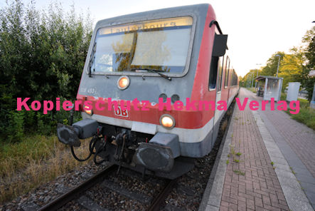 Maximiliansau Eisenbahn - Haltestelle Im Rüsten - Bahnhaltepunkt - RB 52 Wagen 628 453