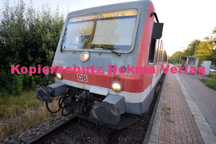 Maximiliansau Eisenbahn - Haltestelle Im Rüsten - Bahnhaltepunkt - RB 52 Wagen 628 453