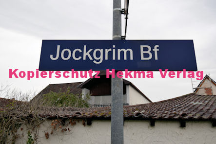 Jockgrim Eisenbahn - Bahnhof Jockgrim Bf - Bahnhofsschild