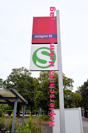 Jockgrim Eisenbahn - Bahnhof Jockgrim Bf - Bahnhofsschild