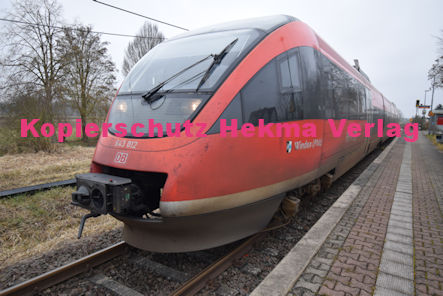 Steinfeld (Pfalz) Eisenbahn - Steinfeld Bahnhaltepunkt - RB53 Wagen 643 012 Winden (Pfalz)