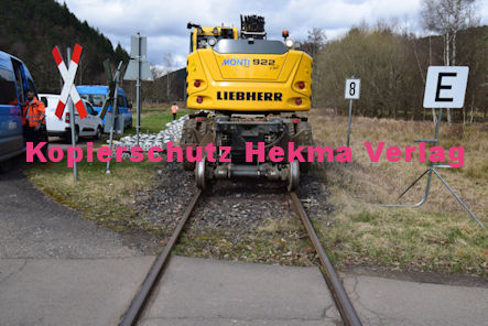 Dahn Eisenbahn - Dahn Bahnübergang BÜ 7,3 - Streckensanierung Gleisarbeiten - Außermühlstraße