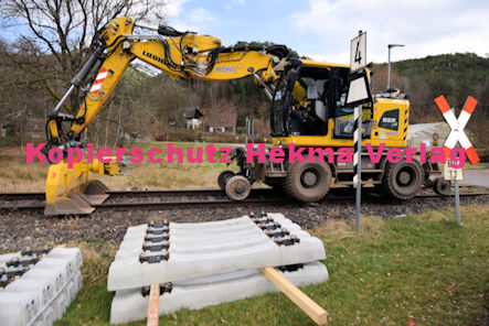 Dahn Eisenbahn - Dahn Bahnübergang BÜ 7,3 - Streckensanierung Gleisarbeiten - Außermühlstraße