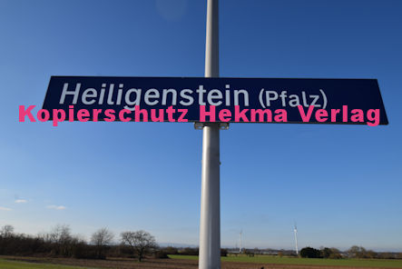 Heiligensten (Pfalz) Eisenbahn - Bahnhaltepunkt Heiligenstein - Bahnhofsschild