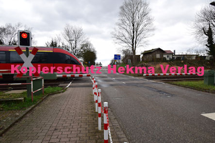 Insheim (Pfalz) - Eisenbahn - Insheim Bahnübergang Bahnhofstraße