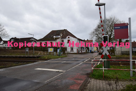 Insheim (Pfalz) - Eisenbahn - Insheim Bahnübergang Bahnhofstraße