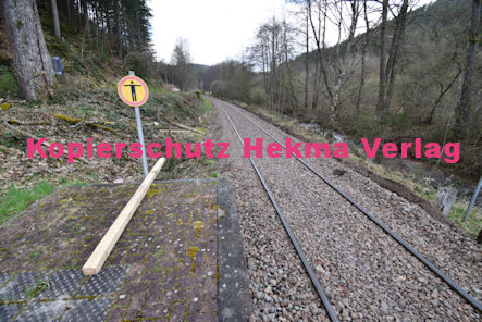 Moosbachtal bei Dahn - Wieslauterbahn - Bahnhaltepunkt Bahnsteig - Streckensanierung Gleisbauarbeiten