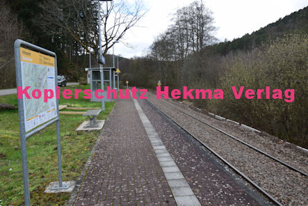 Moosbachtal bei Dahn - Wieslauterbahn - Bahnhaltepunkt Bahnsteig - Streckensanierung Gleisbauarbeiten