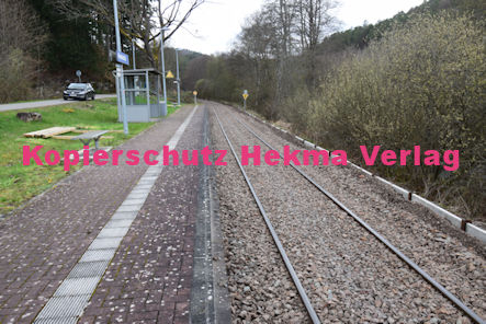 Moosbachtal bei Dahn - Wieslauterbahn - Bahnhaltepunkt Bahnsteig - Streckensanierung Gleisbauarbeiten