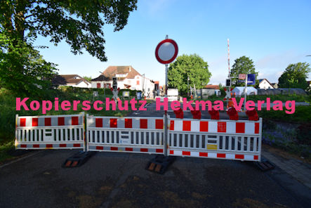 Insheim (Pfalz) - Eisenbahn - Insheim Bahnübergang 1074 km 23,839 Bü 23,8 - Bahnhofstraße - Bahnunfall Reparaturarbeiten