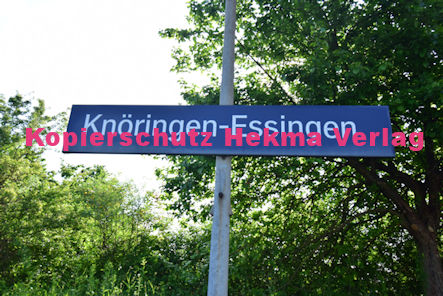Knöringen-Essingen Eisenbahn - Bahnhof - Bahnhofsschild