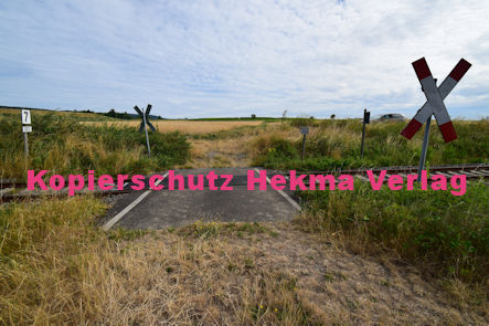 Kapellen-Drusweiler (Pfalz) Bad Bergzabern - Eisenbahn - Bahnübergang 1343 BÜ 7 - Feldweg vor der Brücke