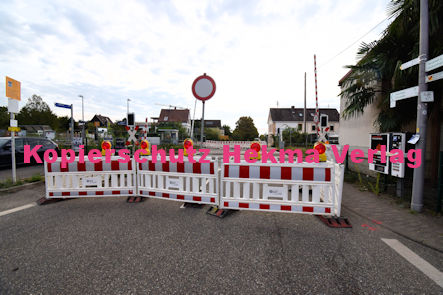 Maikammer/Kirrweiler - Eisenbahn - Kirrweiler Bahnübergang Bü km 5,8 - Hauptstraße - Baustelle