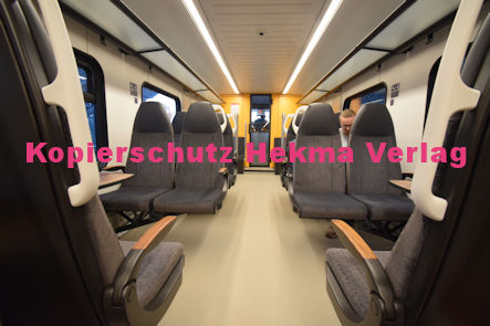 Neustadt (Wstr) Eisenbahn - Bahnhof Neustadt (Hbf) - Fa Stadler Oberleitungs-Hybridfahrzeug (Versuchsfahrzeug im Regelbetrieb) - Lok 6826 008 Innenansicht